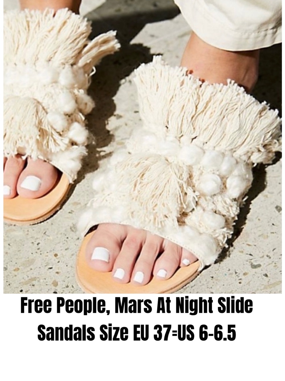 Free People, Mars At Night Slide Sandals Size EU 37-US 6-6.5
